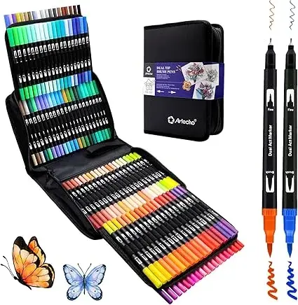 Artecho 120 Colors Markers for Adult Coloring
