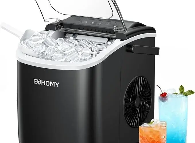 EUHOMY Countertop Ice Maker Machine with Handle