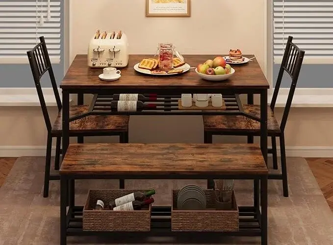 Garvee Farmhouse Dining Table Set for 4