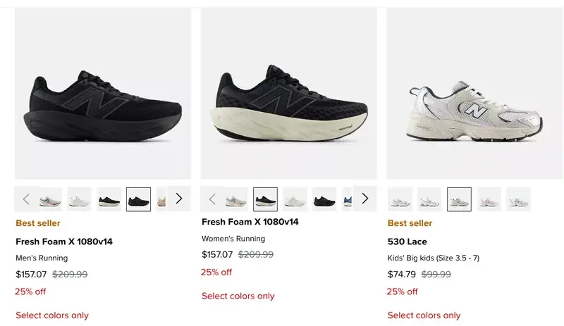 New Balance Black Friday Sale: Save up to 25% on Select Styles