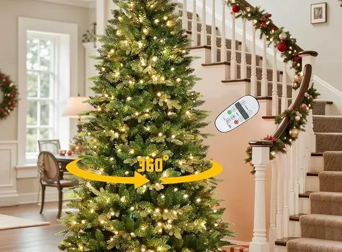 SHareconn 6ft Prelit Artificial Classic Spruce Christmas