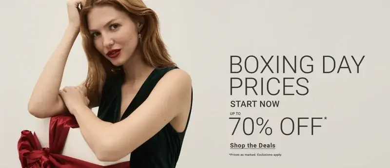 Suzy Shier & Le Chateau Canada Boxing Day Prices Sale: Save up to 70%