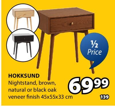 HOKKSUND Nightstand, brown