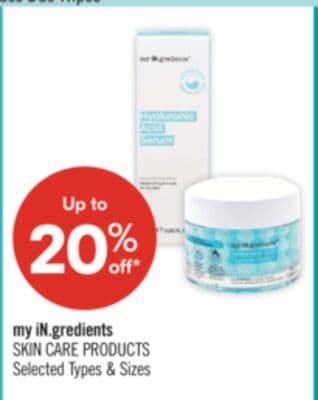 my iN.gredients SKIN CARE PRODUCTS