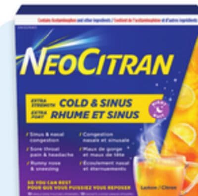 NeoCitran Cold & Sore Throat or extra strength Cold & Sinus