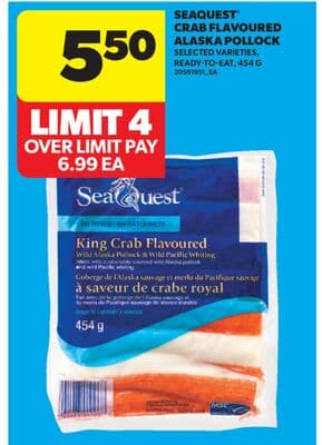 SEAQUEST® CRAB FLAVOURED ALASKA POLLOCK, 454 G