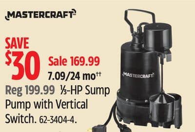 MASTERCRAFT 1⁄3-HP Sump Pump with Vertical Switch
