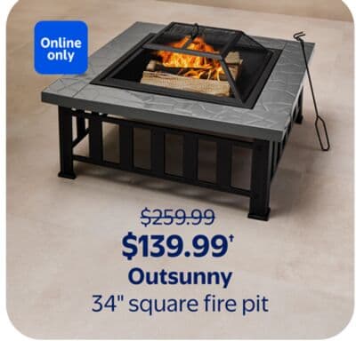 Outsunny 34" square fire pit