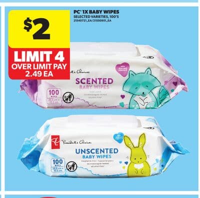 PC® 1X BABY WIPES, 100' S