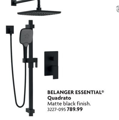 Quadrato shower faucet combo kits