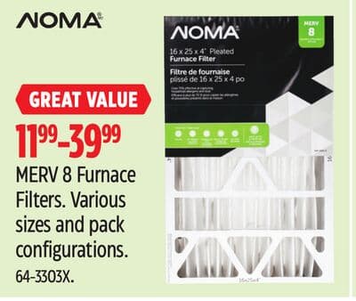 Noma MERV 8 Furnace Filters.