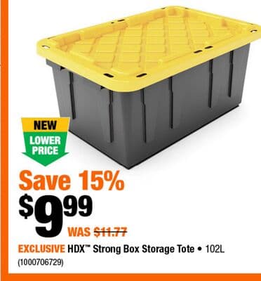 HDX Strong Box Storage Tote 102L