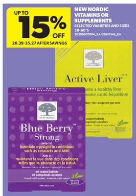 NEW NORDIC VITAMINS OR SUPPLEMENTS, 30-60'S