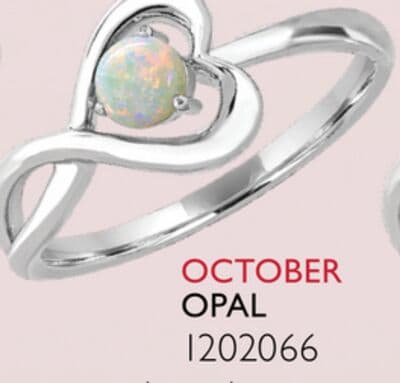 Sterling Silver Opal Infinity Heart Ring