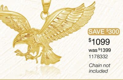 10K Yellow Gold Eagle Pendant