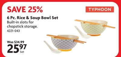 6 Pc. Rice & Soup Bowl Set