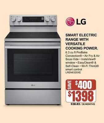 LG Smart Electric Range With Versatile Cooking Power