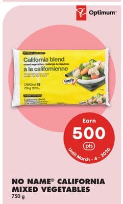 NO NAME® CALIFORNIA MIXED VEGETABLES. 750 G