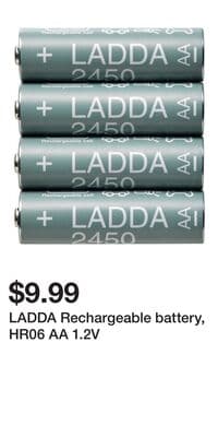 LADDA Rechargeable battery, HR06 AA 1.2V
