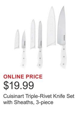Cuisinart Triple-Rivet Knife Set with Sheaths, 3-piece