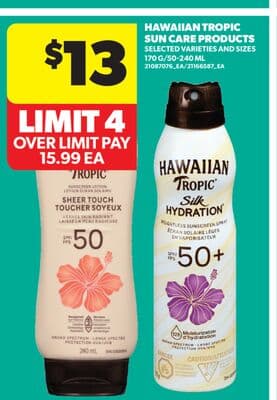 HAWAIIAN TROPIC SUN CARE PRODUCTS, 170 G/50-240 ML