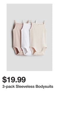 3-pack Sleeveless Bodysuits