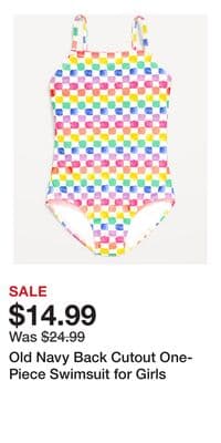 Old Navy Back Cutout One-Piece Swimsuit for Girls