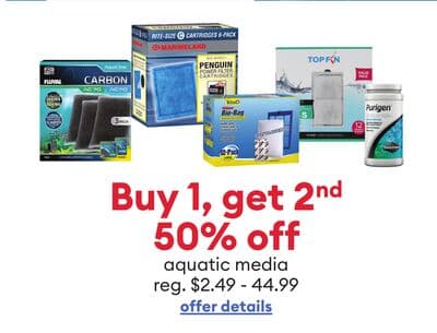 Buy 1, get 2nd 50% off aquatic media