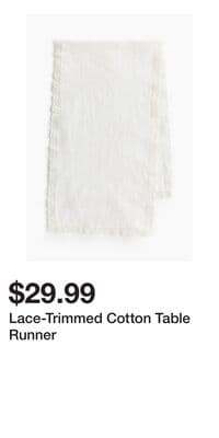 Lace-Trimmed Cotton Table Runner
