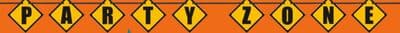 Construction 'Party Zone' Hanging Garland Banner Decoration, Yellow, 9-ft, for Construction Birthday Party Supplies