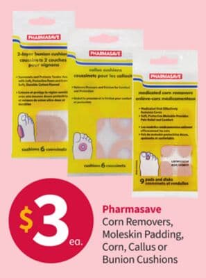 Pharmasave Corn Removers, Moleskin Padding, Corn, Callus or Bunion Cushions