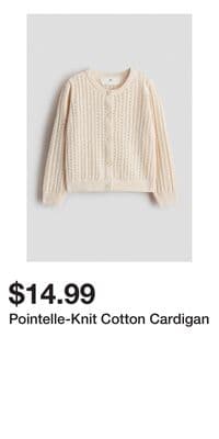 Pointelle-Knit Cotton Cardigan