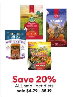 Save 20% ALL small pet diets