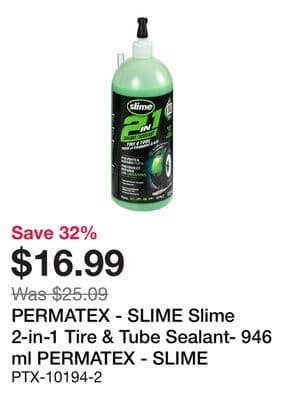 PERMATEX - SLIME Slime 2-in-1 Tire & Tube Sealant- 946 ml