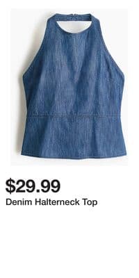 Denim Halterneck Top