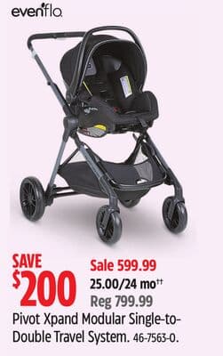 Evenflo Pivot Xpand Modular Single-to- Double Travel System