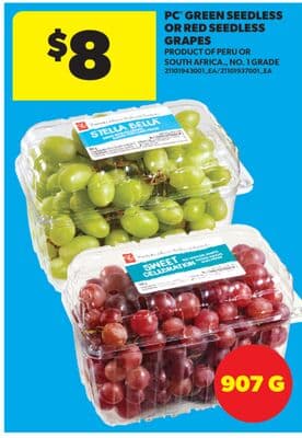 PC® GREEN SEEDLESS OR RED SEEDLESS GRAPES