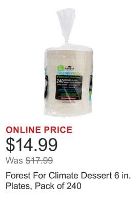 Forest For Climate Dessert 6 in. Plates, Pack of 240