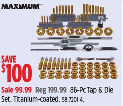 MAXIMUM 86-Pc Tap & Die Set