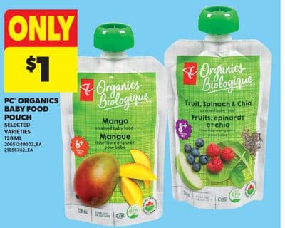 PC® ORGANICS BABY FOOD POUCH, 128 ML