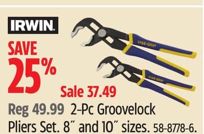 IRWIN 2-Pc Groovelock Pliers Set