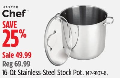 MASTER Chef 16-Qt Stainless-Steel Stock Pot