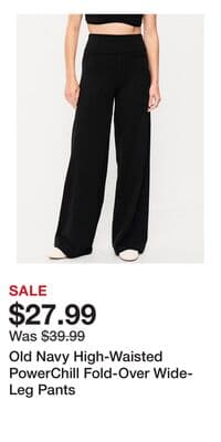 Old Navy High-Waisted PowerChill Fold-Over Wide-Leg Pants