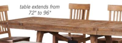 Cedar 6pc Dining Set with Table, Bench & 4 Chairs, Pine Wood, Trestle-Base, 72.07"W - Brown