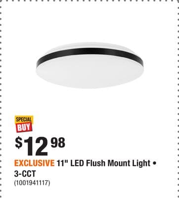 EXCLUSIVE 11" LED Flush Mount Light • 3-CCT