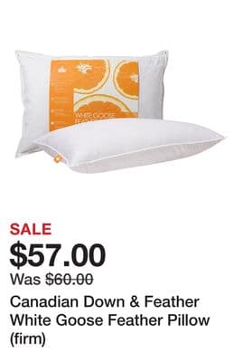 Canadian Down & Feather White Goose Feather Pillow (firm)
