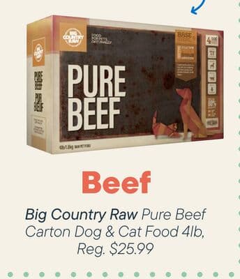 Big Country Raw Pure Beef Carton Dog & Cat Food