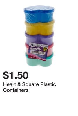 Heart & Square Plastic Containers