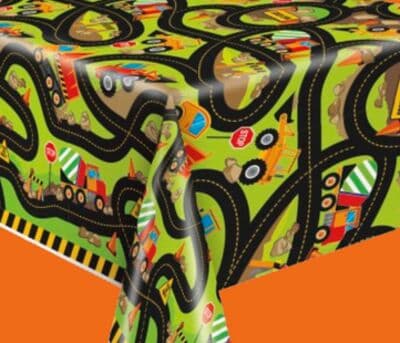 Construction Party Plastic Table Cover, 52 x 84-in