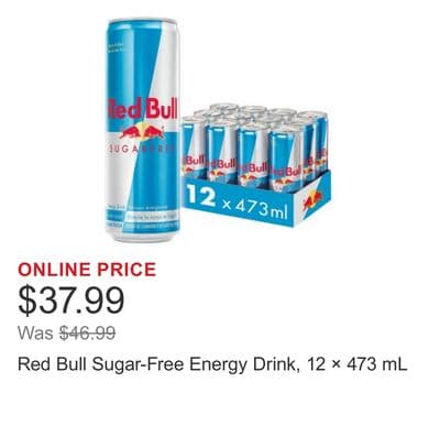 Red Bull Sugar-Free Energy Drink, 12 × 473 mL